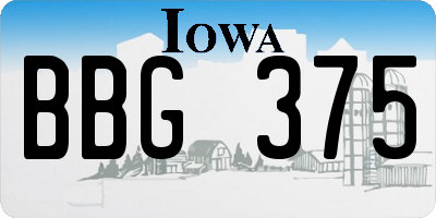 IA license plate BBG375
