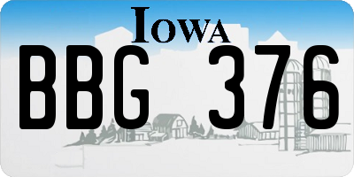 IA license plate BBG376