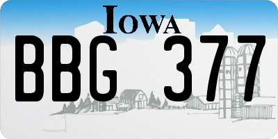 IA license plate BBG377