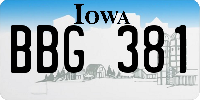 IA license plate BBG381