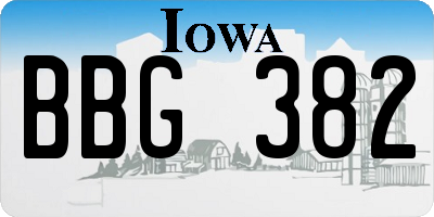 IA license plate BBG382