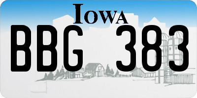 IA license plate BBG383