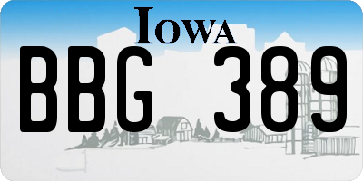 IA license plate BBG389