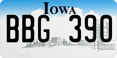 IA license plate BBG390