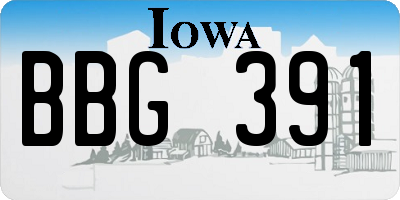 IA license plate BBG391