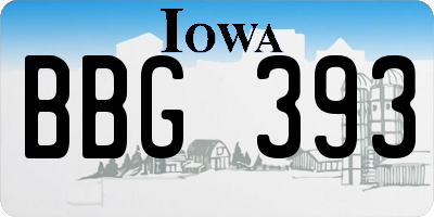 IA license plate BBG393