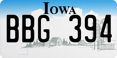 IA license plate BBG394