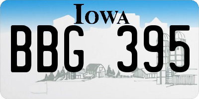 IA license plate BBG395