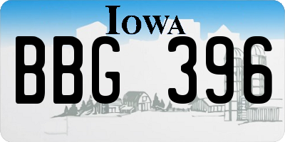 IA license plate BBG396