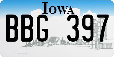 IA license plate BBG397