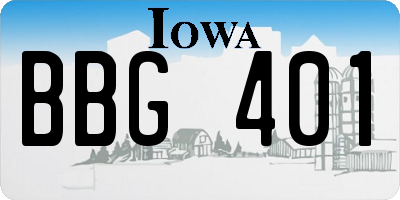IA license plate BBG401
