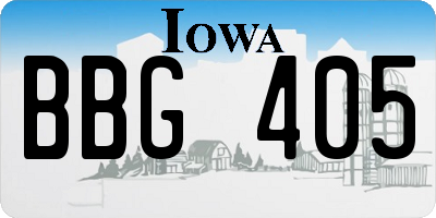 IA license plate BBG405