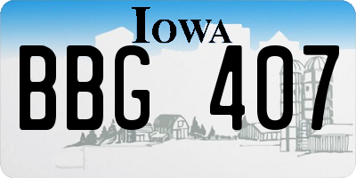 IA license plate BBG407