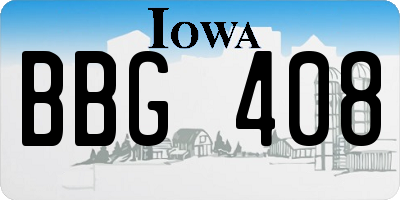 IA license plate BBG408