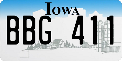 IA license plate BBG411