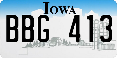 IA license plate BBG413