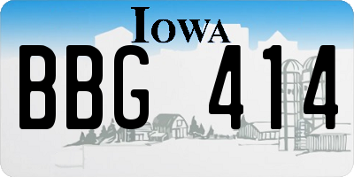 IA license plate BBG414