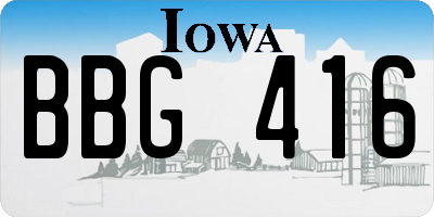 IA license plate BBG416