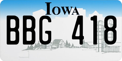 IA license plate BBG418