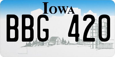 IA license plate BBG420