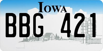 IA license plate BBG421
