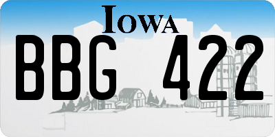 IA license plate BBG422