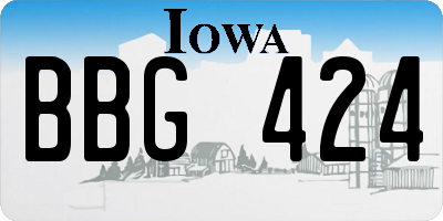 IA license plate BBG424