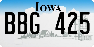 IA license plate BBG425