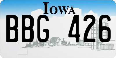 IA license plate BBG426