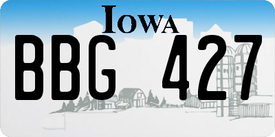 IA license plate BBG427