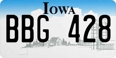 IA license plate BBG428