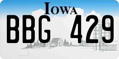 IA license plate BBG429