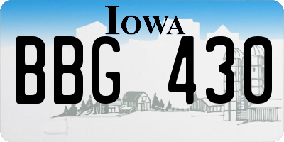 IA license plate BBG430