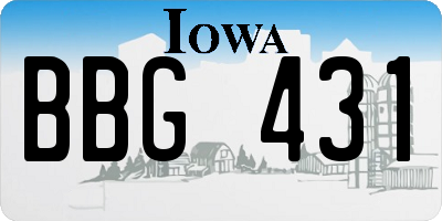 IA license plate BBG431