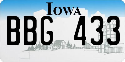 IA license plate BBG433