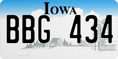 IA license plate BBG434