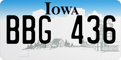 IA license plate BBG436