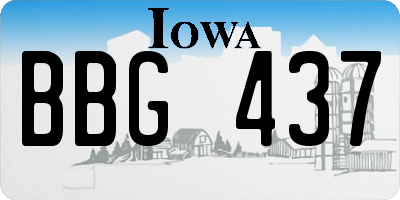IA license plate BBG437