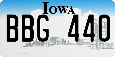 IA license plate BBG440