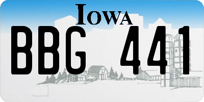 IA license plate BBG441