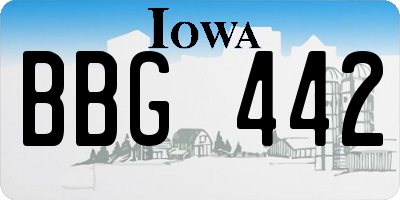 IA license plate BBG442
