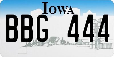IA license plate BBG444