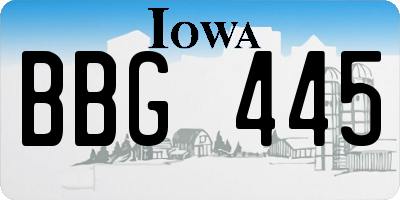 IA license plate BBG445