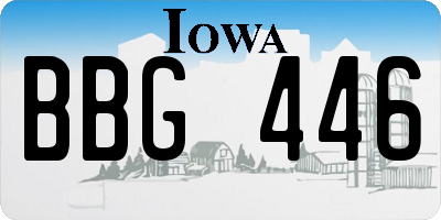 IA license plate BBG446
