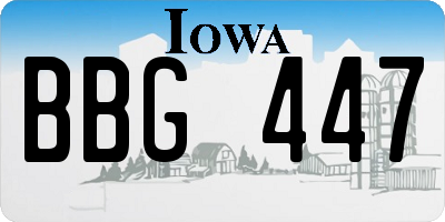 IA license plate BBG447
