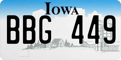 IA license plate BBG449
