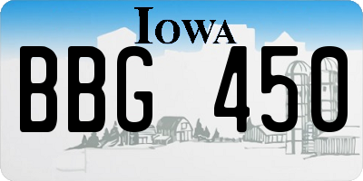 IA license plate BBG450