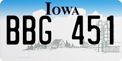 IA license plate BBG451