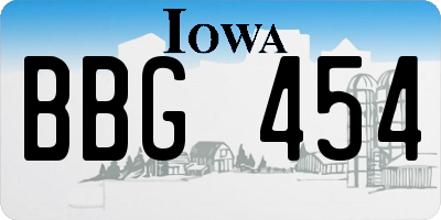 IA license plate BBG454