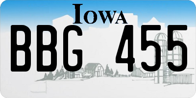 IA license plate BBG455